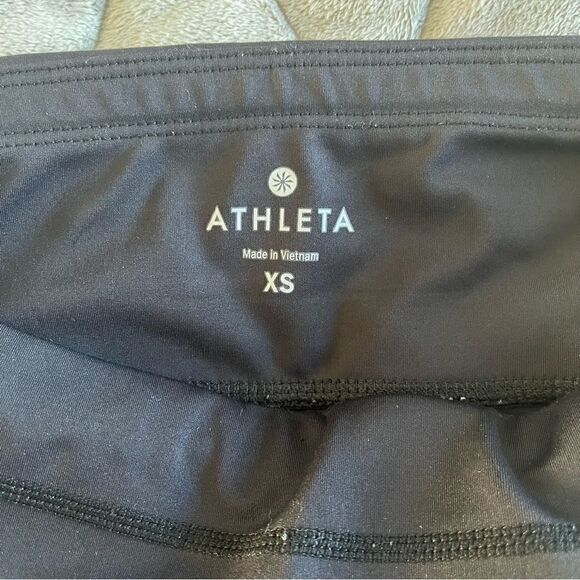 Athleta Gel Dot Sonar Women’s Capri Black Tight Compression Legging Extra Small - Picture 5 of 8